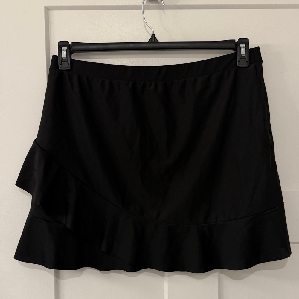 Black Ruffled Mini SWIM Skirt